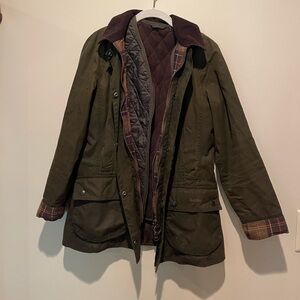 BARBOUR Beadnell Waxed Jacket WITH Quilted Zip in Vest and Hood